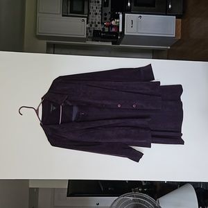 Velvet like dark purple dress with matching jacket